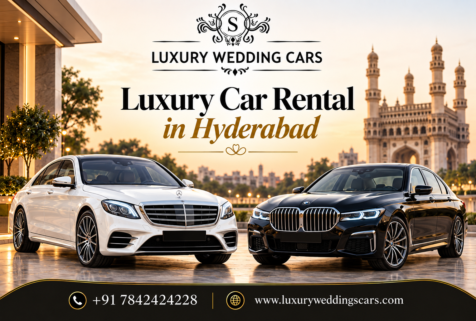 Luxury car rental in Hyderabad for weddings, events and special occasions