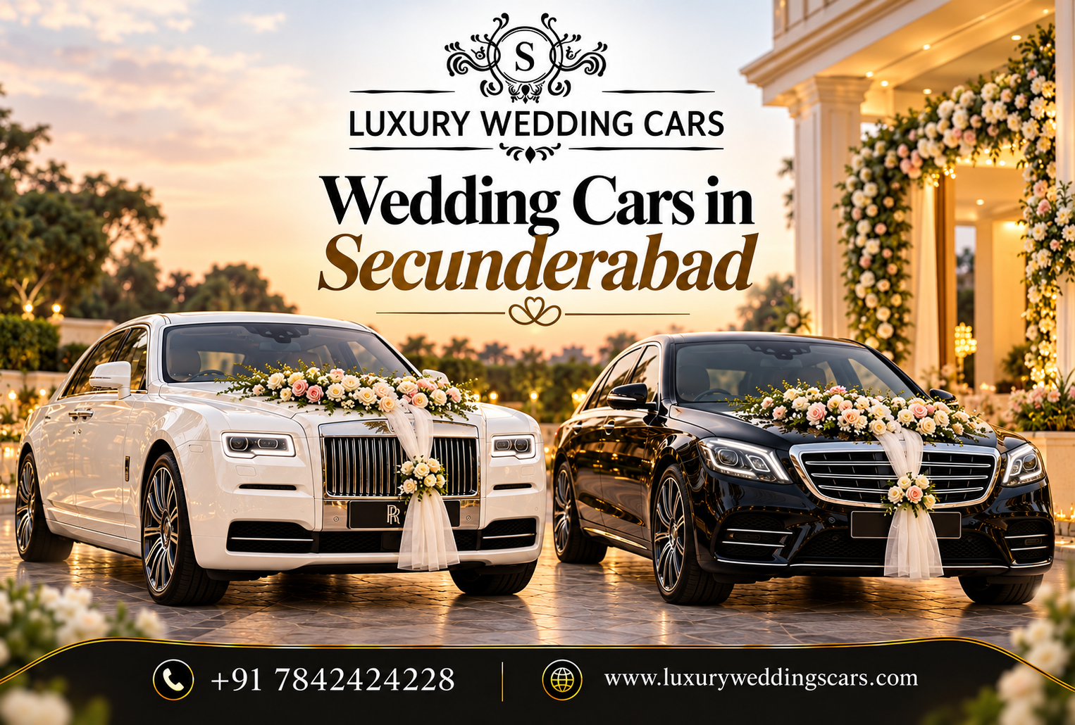 Luxury Wedding Cars in Secunderabad for weddings and premium bridal car rentals