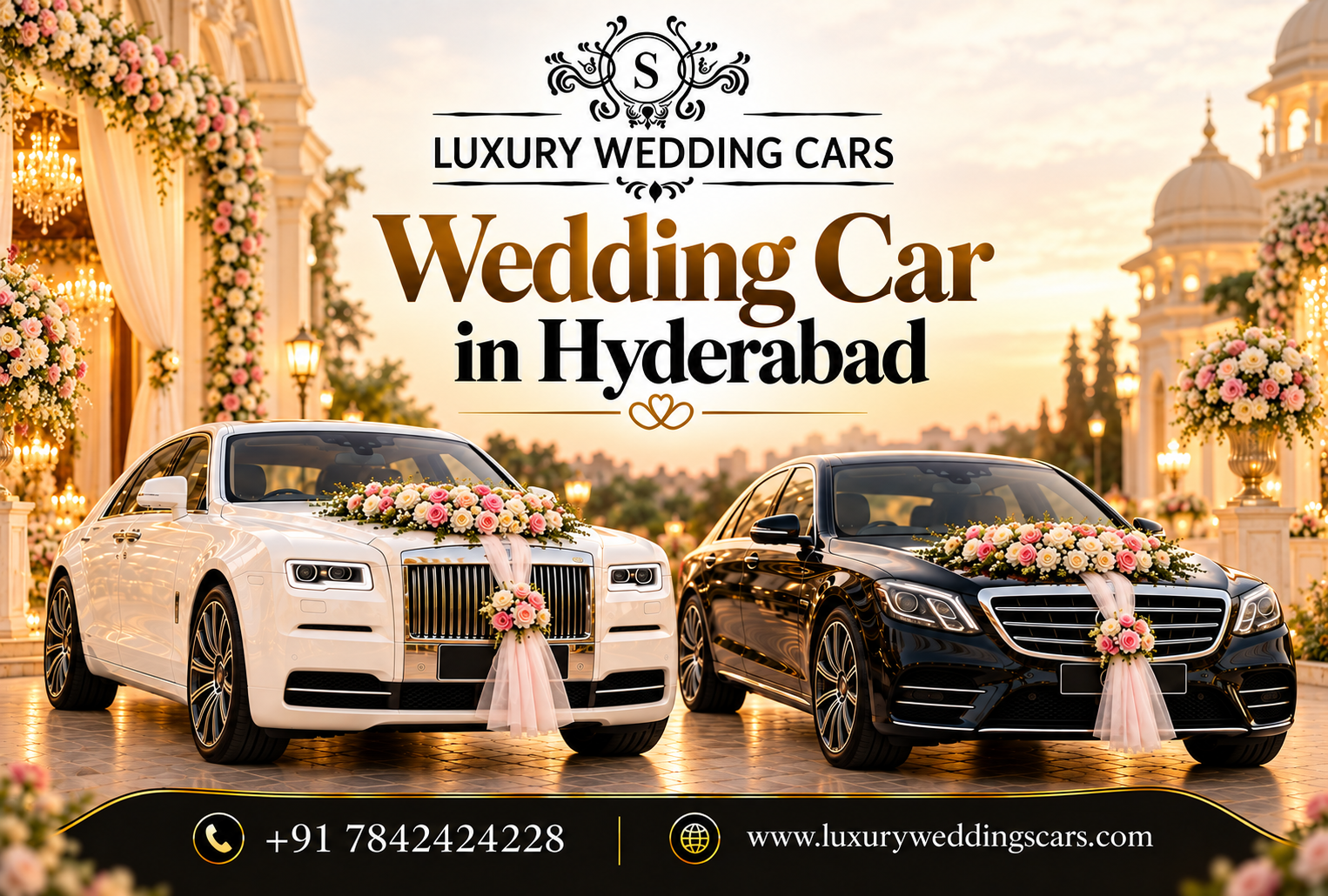 BMW Audi Mercedes and Jaguar Wedding Car in Hyderabad comparison