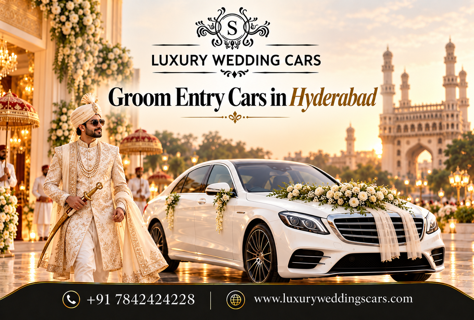 Luxury Groom Entry Cars in Hyderabad for Stylish Wedding Celebration